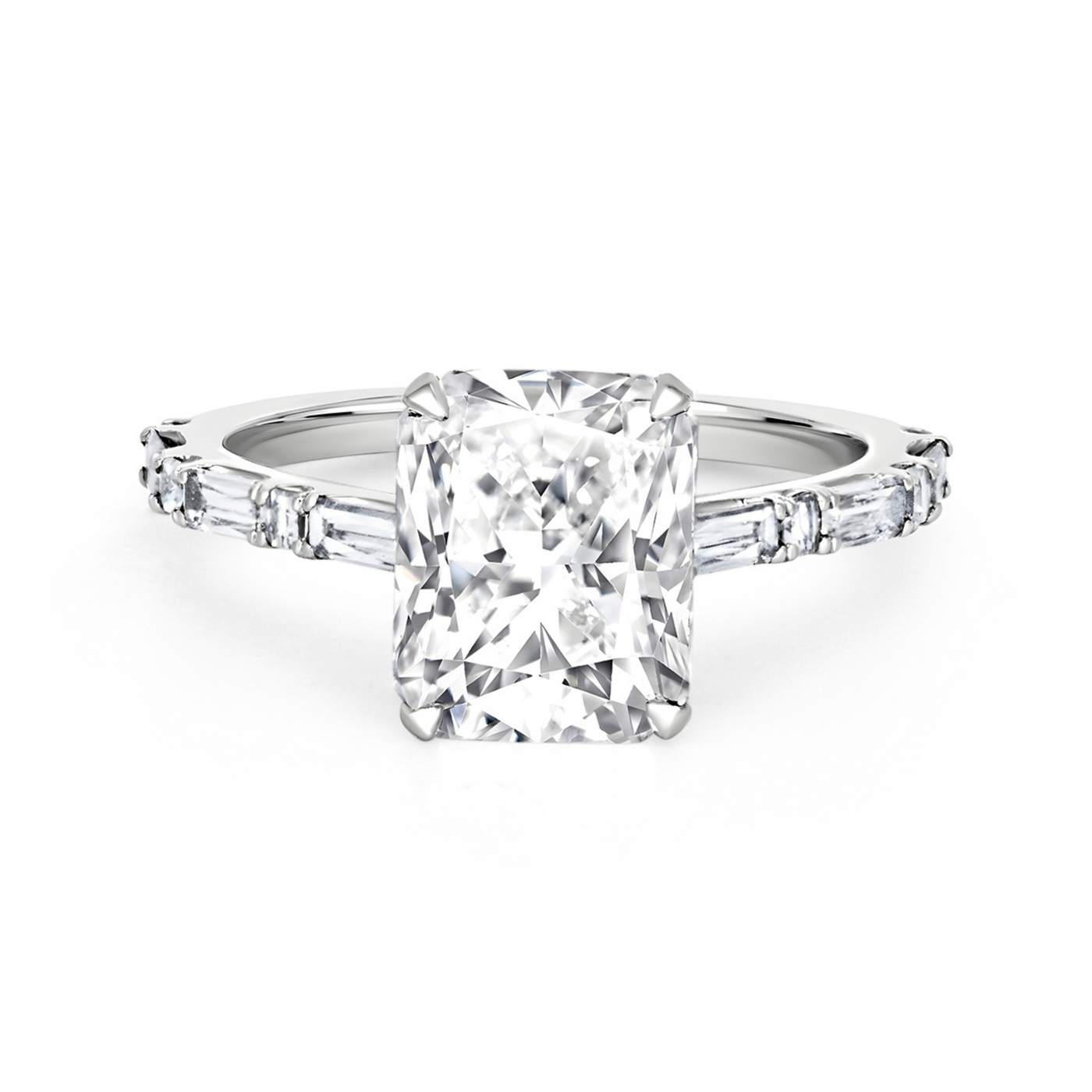 Radiant Cut Diamond Ring with Alara and Blaze Cut Band | 3.94tw