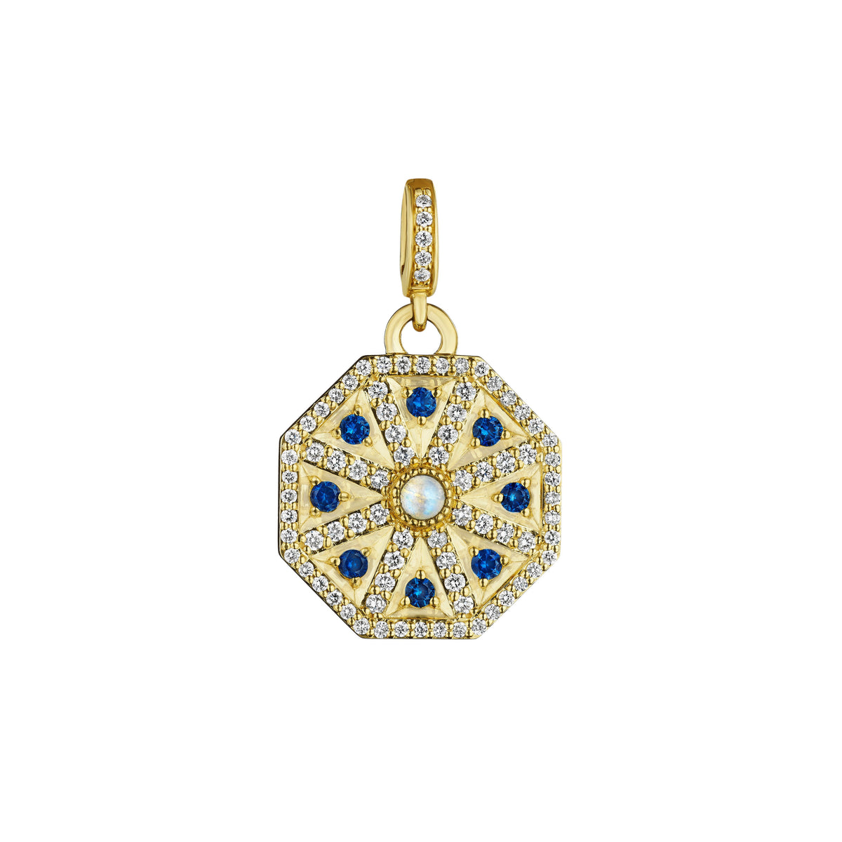 Octagon Diamond, Sapphire & Moonstone Enhancer
