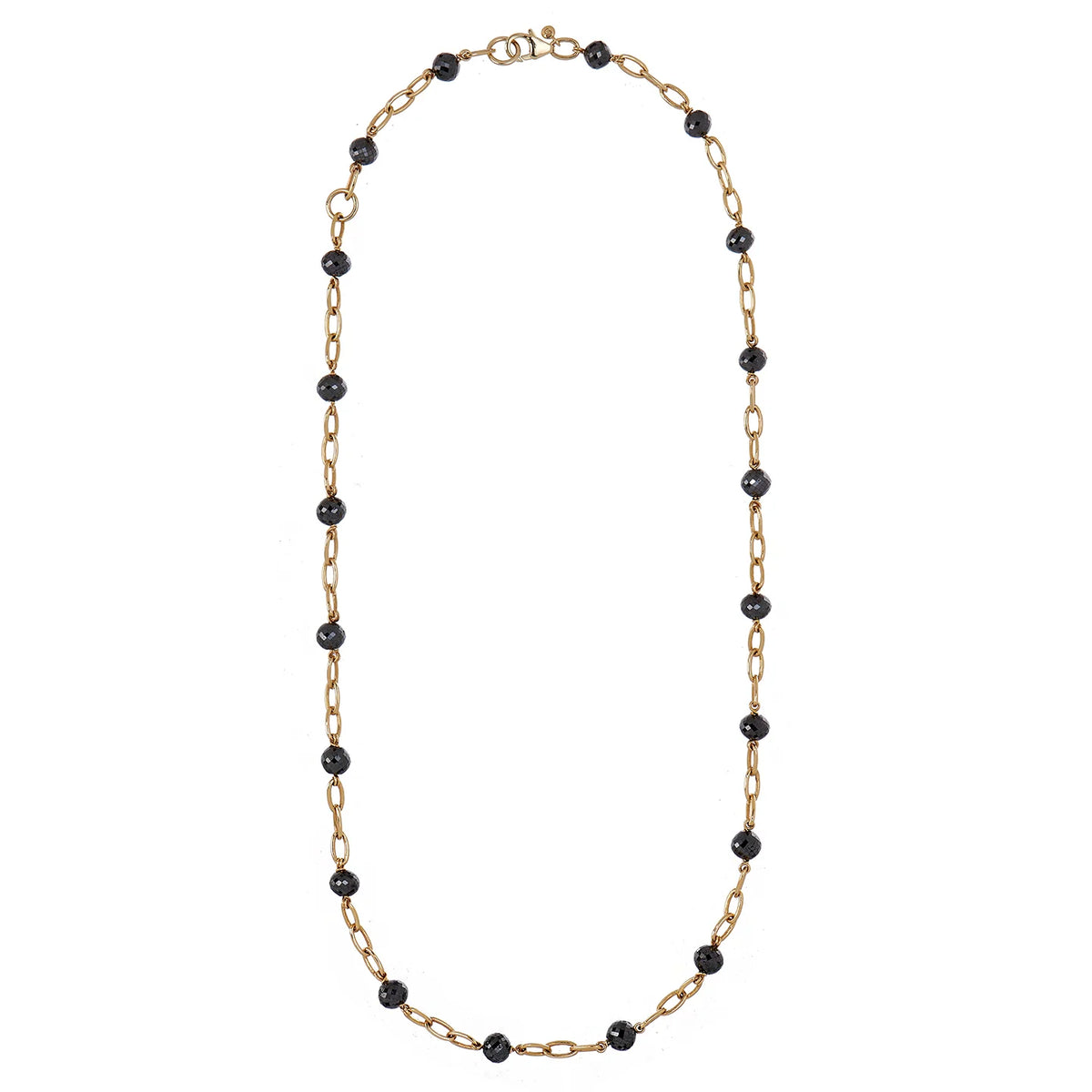 Link Necklace with Black Diamond Beads | 31.67tw