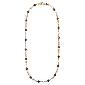 Link Necklace with Black Diamond Beads | 31.67tw