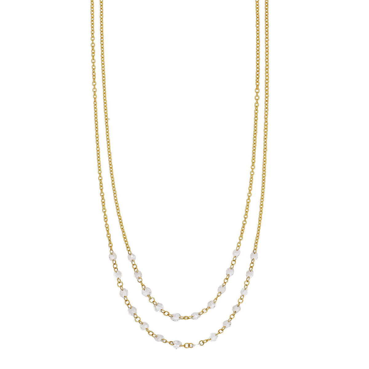 Two Strand Rose Cut Diamond Chain Necklace | .95tw
