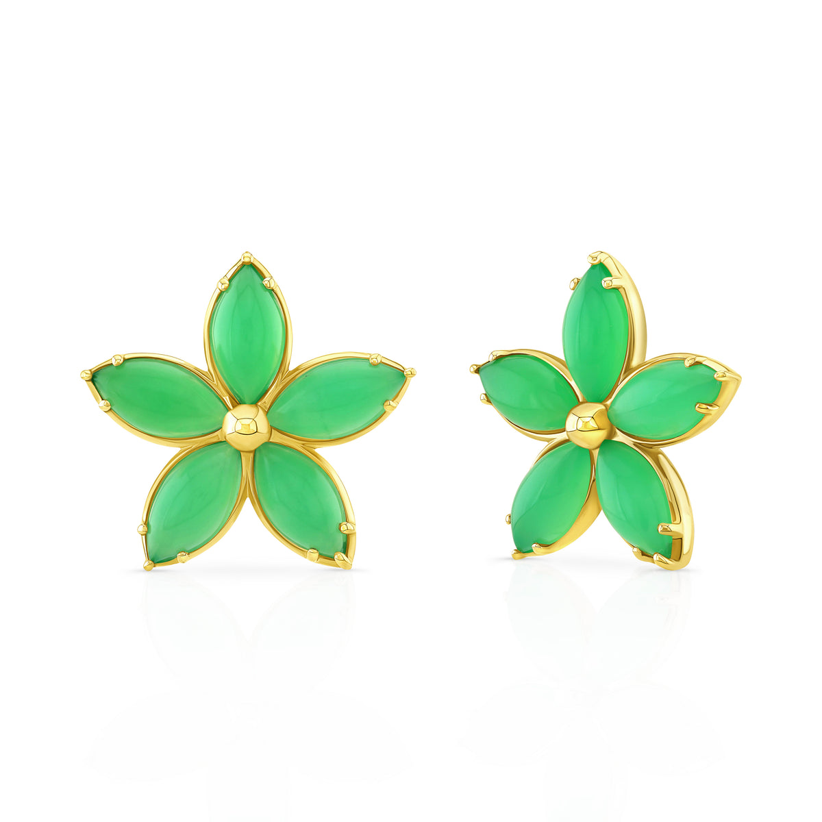 Chrysoprase Flower Earrings | 15.50tw