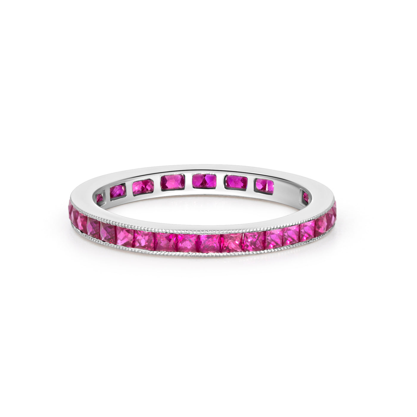Milgrain Edge Channel Set Ruby Eternity Band | .51tw