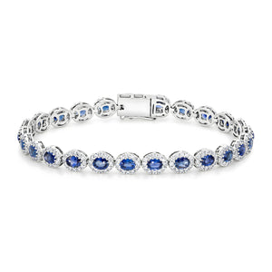 Blue Sapphire & Diamond Bracelet