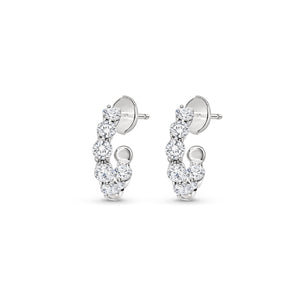 Diamond J Hoop Earrings