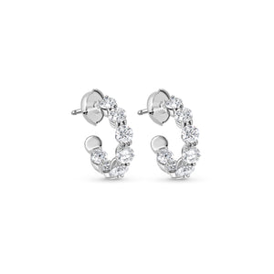 Diamond J Hoop Earrings