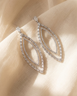 Double Marquise Shape Diamond Earrings