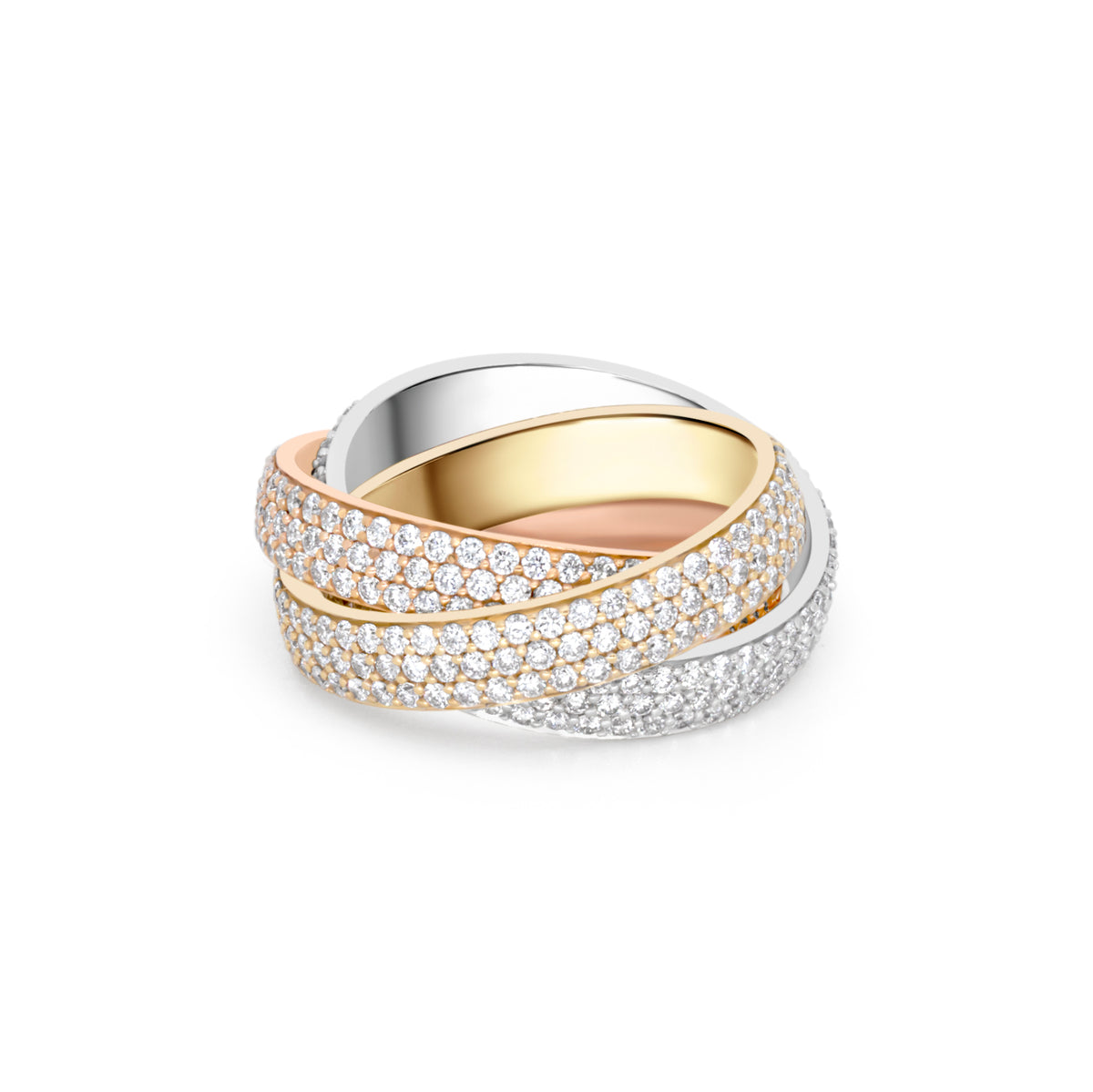 Mixed Metal Diamond Pavé Rolling Ring