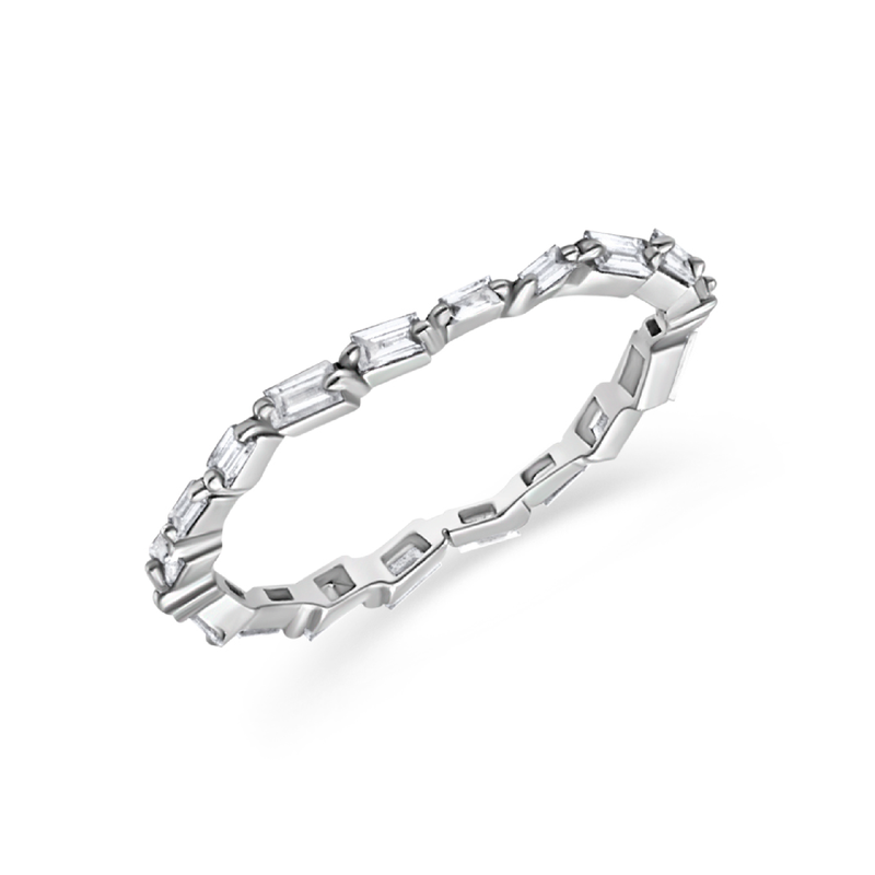 Diamond Firework Setting Thin Eternity Band | .50tw