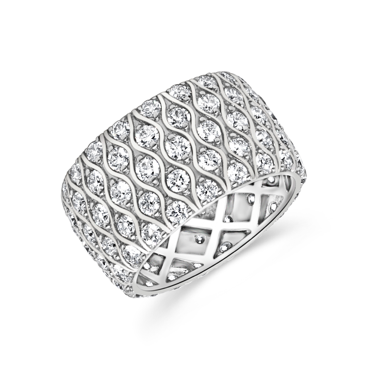Five Row Thick Diamond Band | 3.51tw