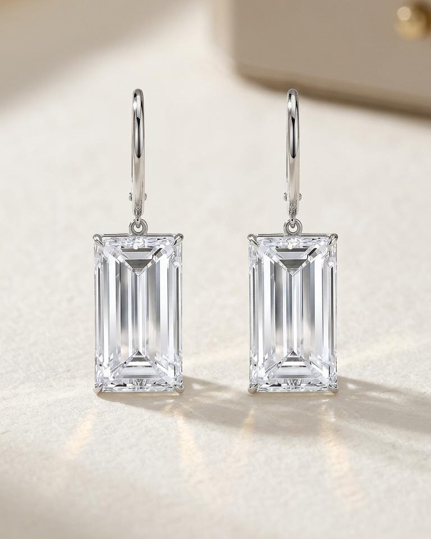 Emerald Cut Diamond Drop Earrings | 18.82tw