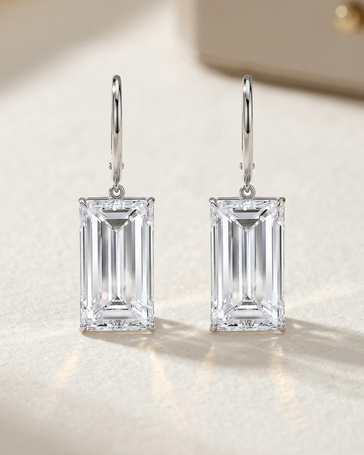 Emerald Cut Diamond Drop Earrings | 18.82tw