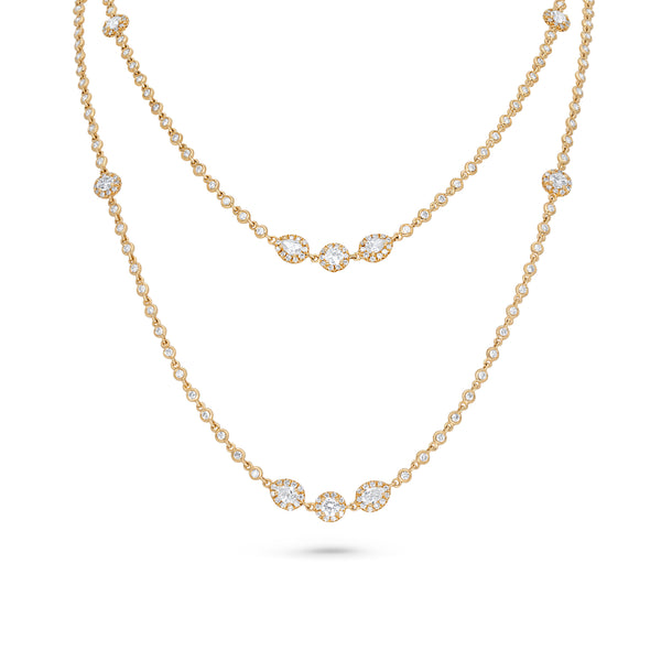 Round & Pear Shape Diamond Necklace