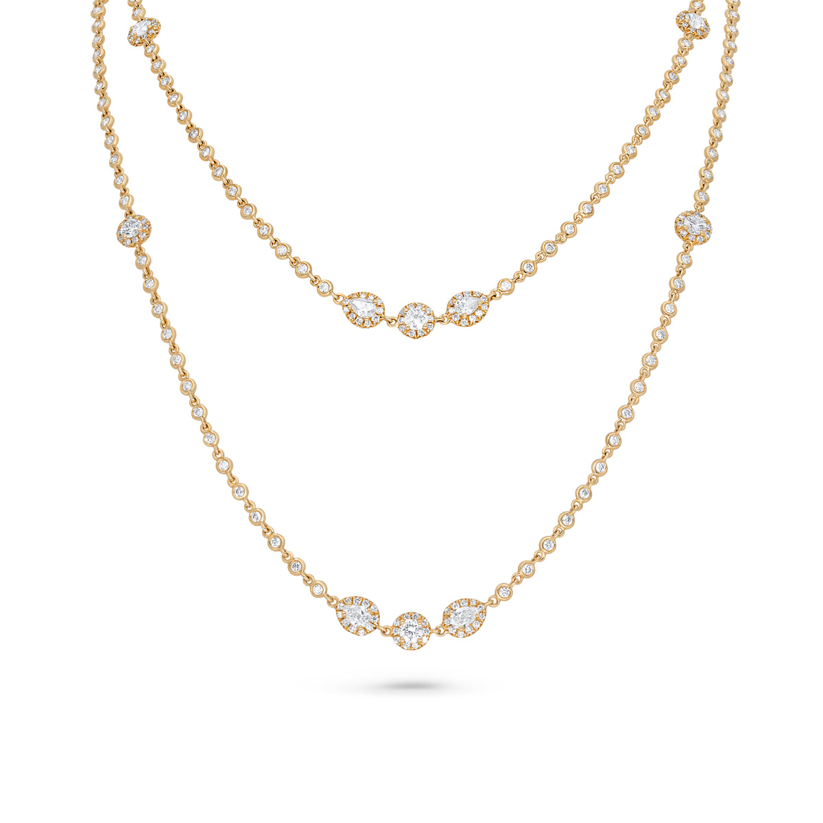 Round & Pear Shape Diamond Necklace