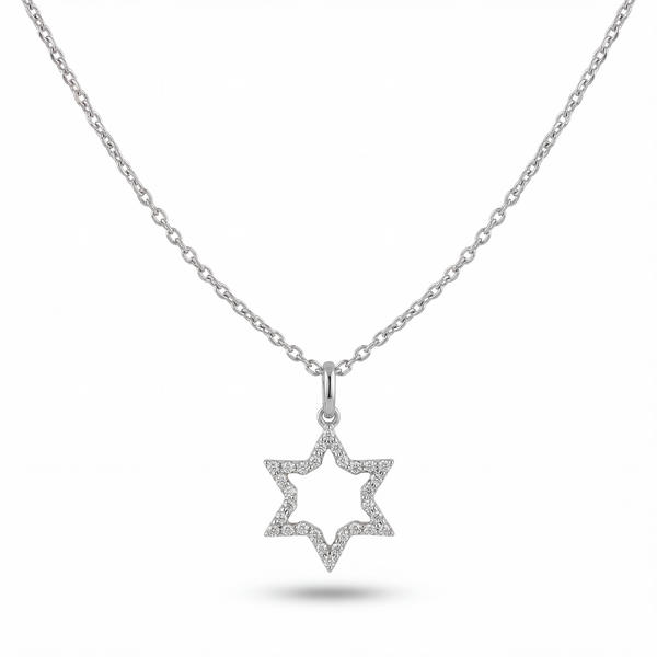Open Diamond Star of David Pendant | .45tw