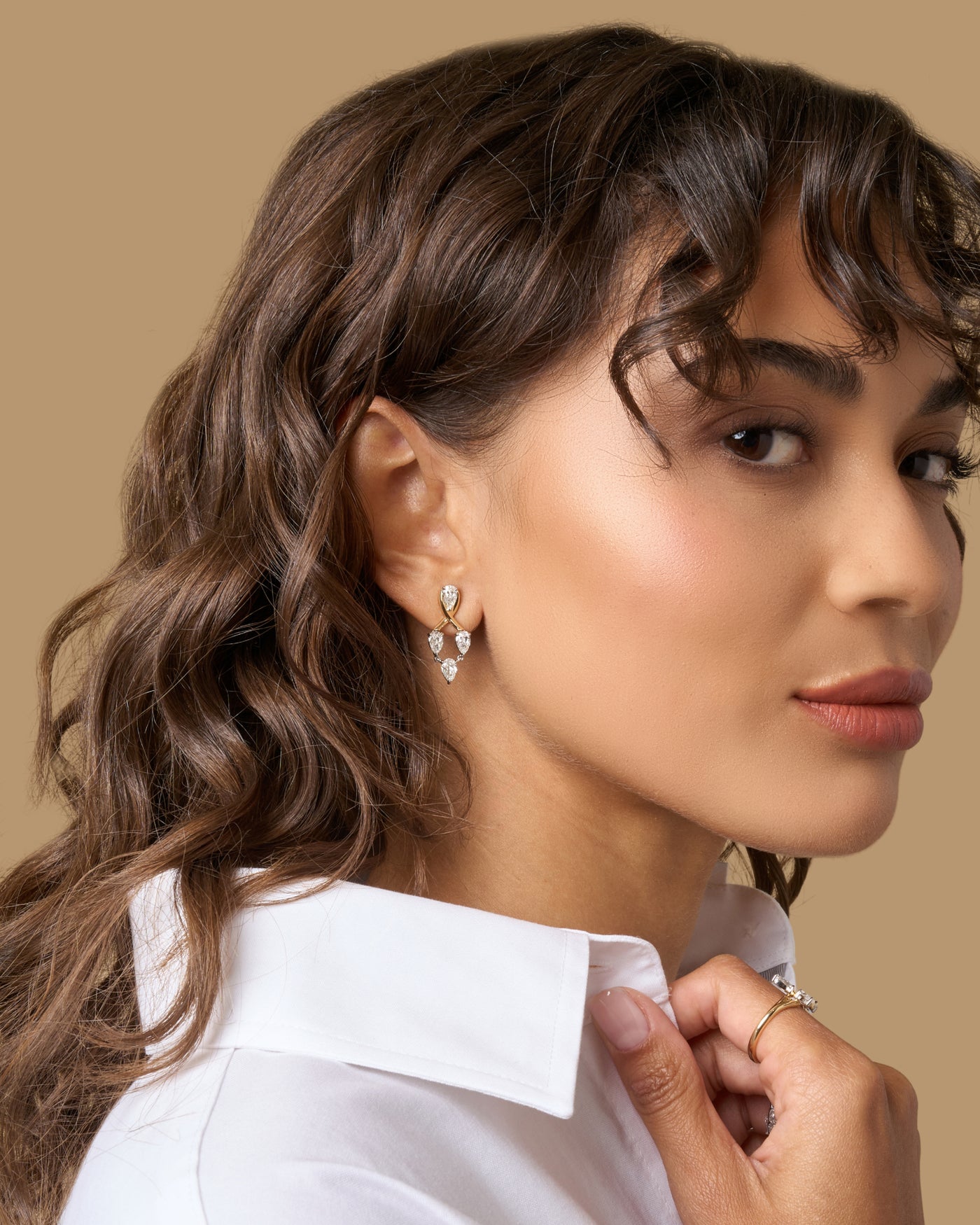 Crossover Pear Diamond Drop Earrings | 2.40tw