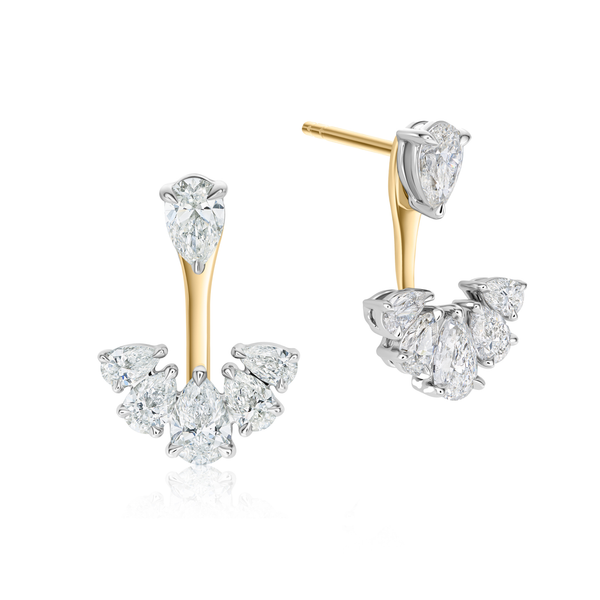 Pear Diamond Stud Earrings with Five Pear Enhancers | 2.16tw