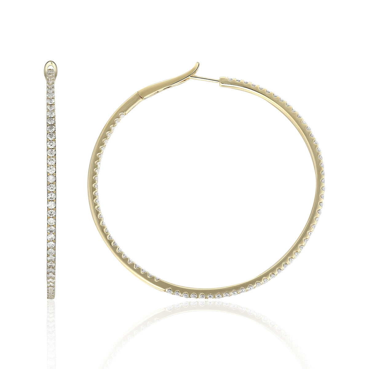 XL Inside Outside Diamond Hoop Earrings