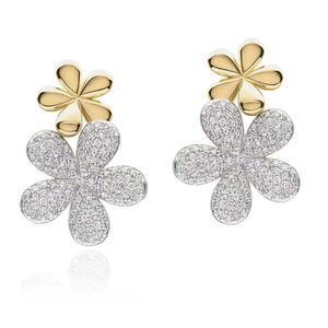 Forget-Me-Not Large Double Flower Stud Earrings