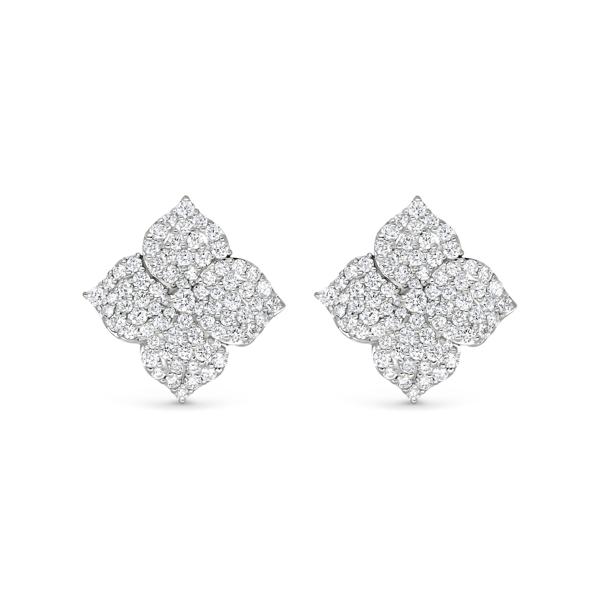 Large Diamond Pavé Flower Earrings | 2.63tw