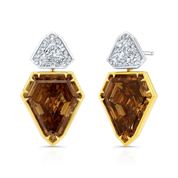 Shield Cut Diamond Drop Earrings | 16.39tw