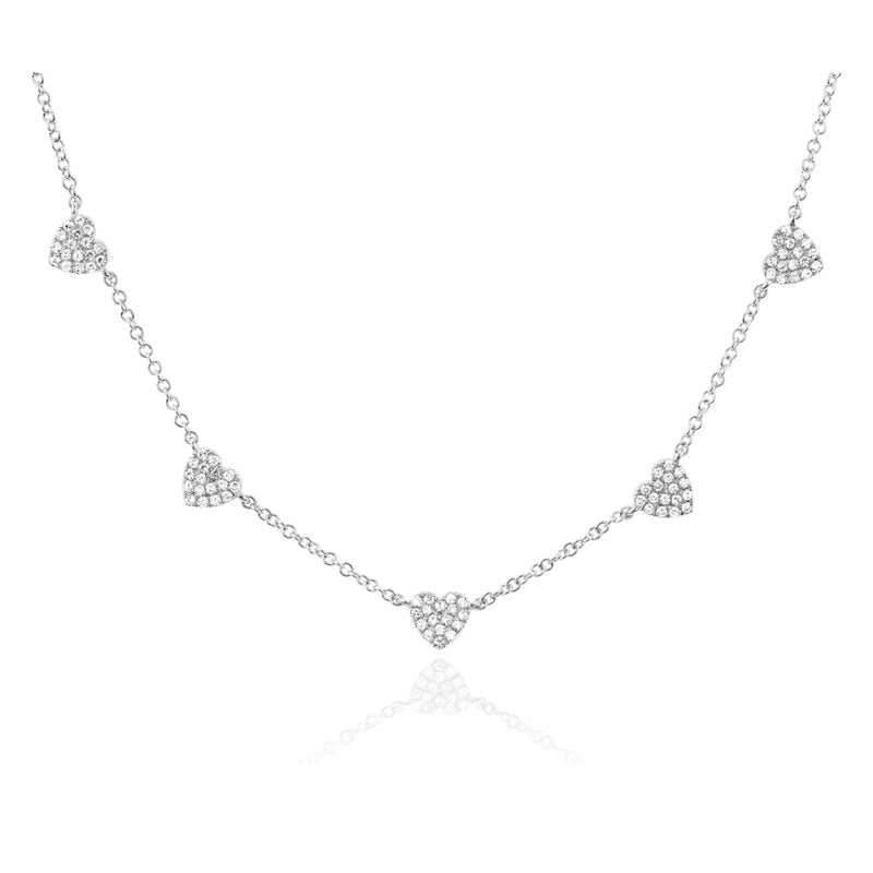 Small Pavé Diamond Heart Necklace | 0.22tw