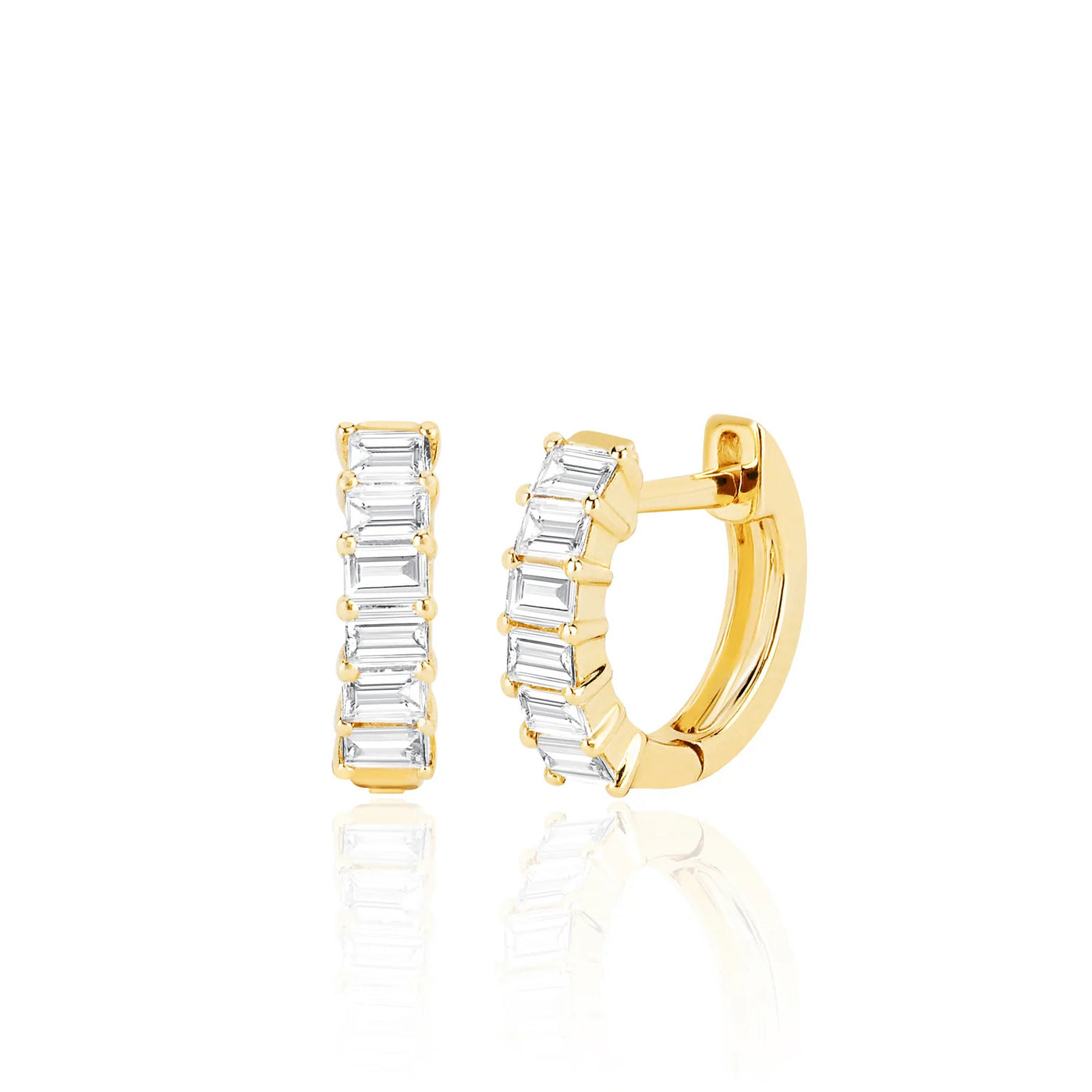 Baguette Diamond Huggie Earrings