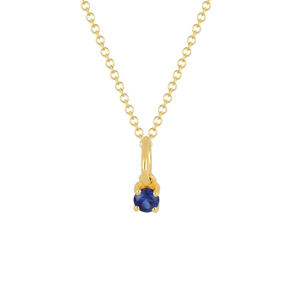 Round Blue Sapphire Pendant | 0.06ct