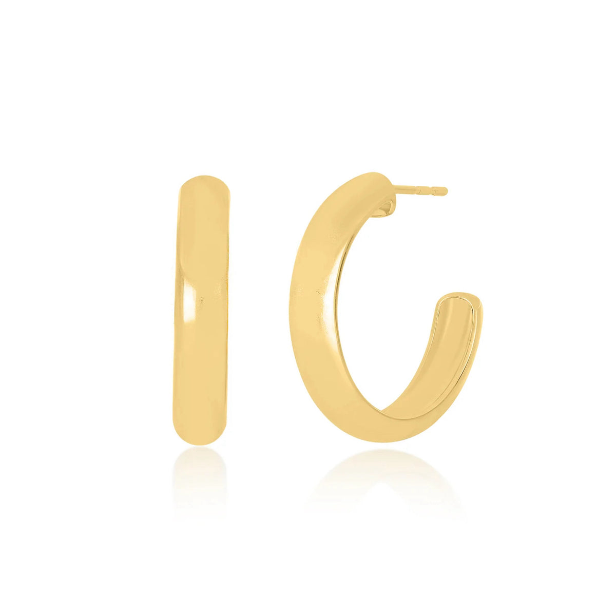 Jumbo Gold Wide Hoop Earrings