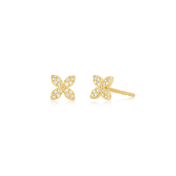 Diamond Blossom Stud Earrings | 0.07tw