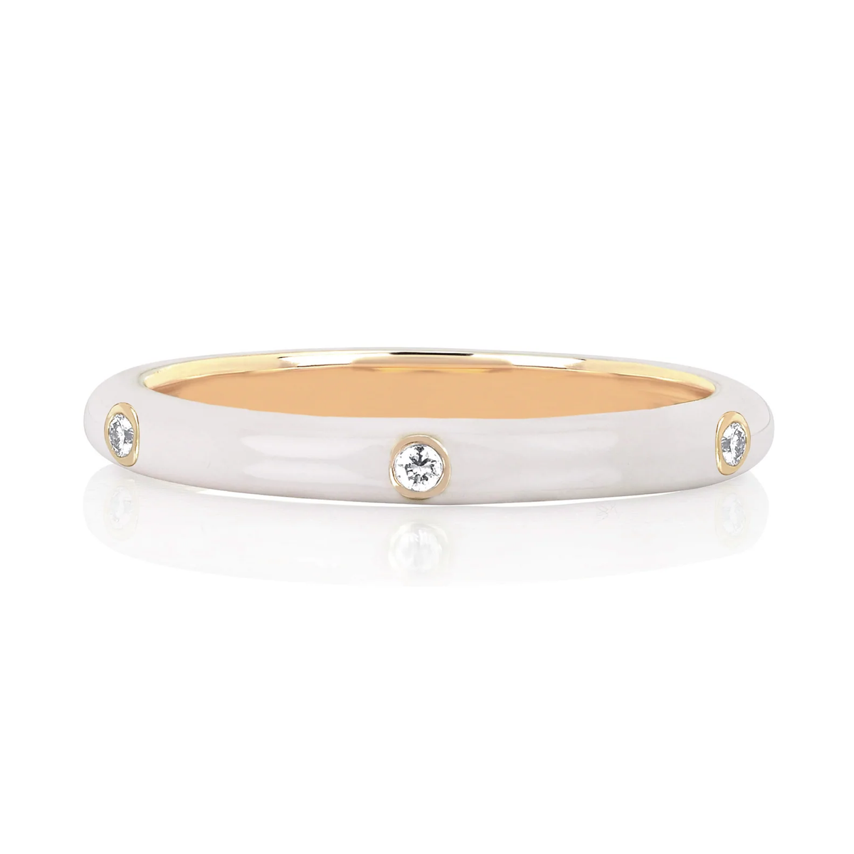 White Enamel Stack Ring
