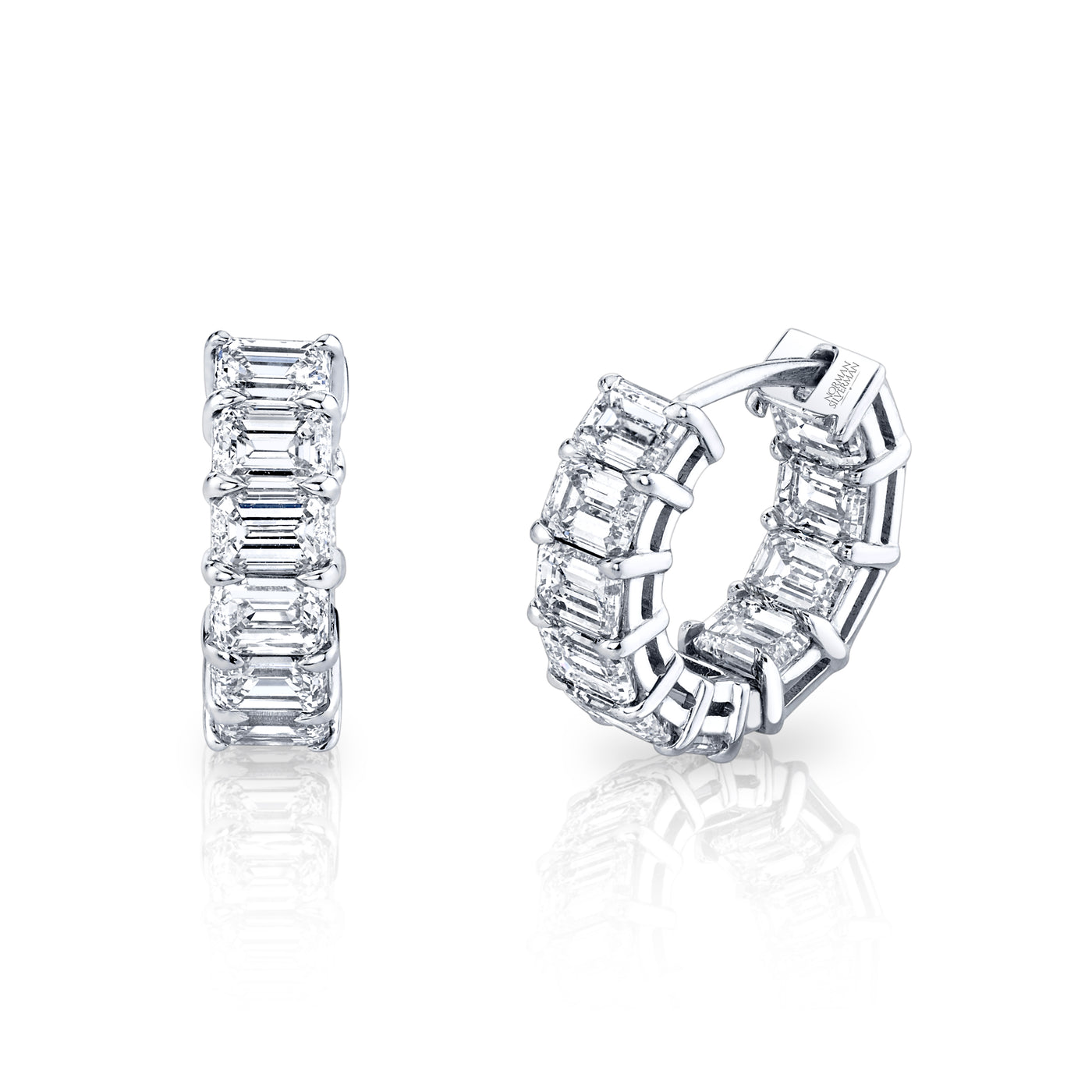 Emerald Cut Diamond Hoop Earrings | 4.06tw