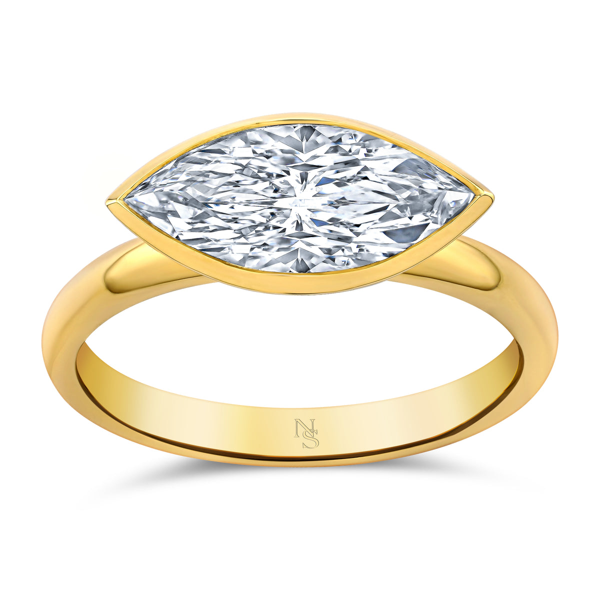 East-West Illusion Bezel Marquise Diamond Ring | 2.06ct