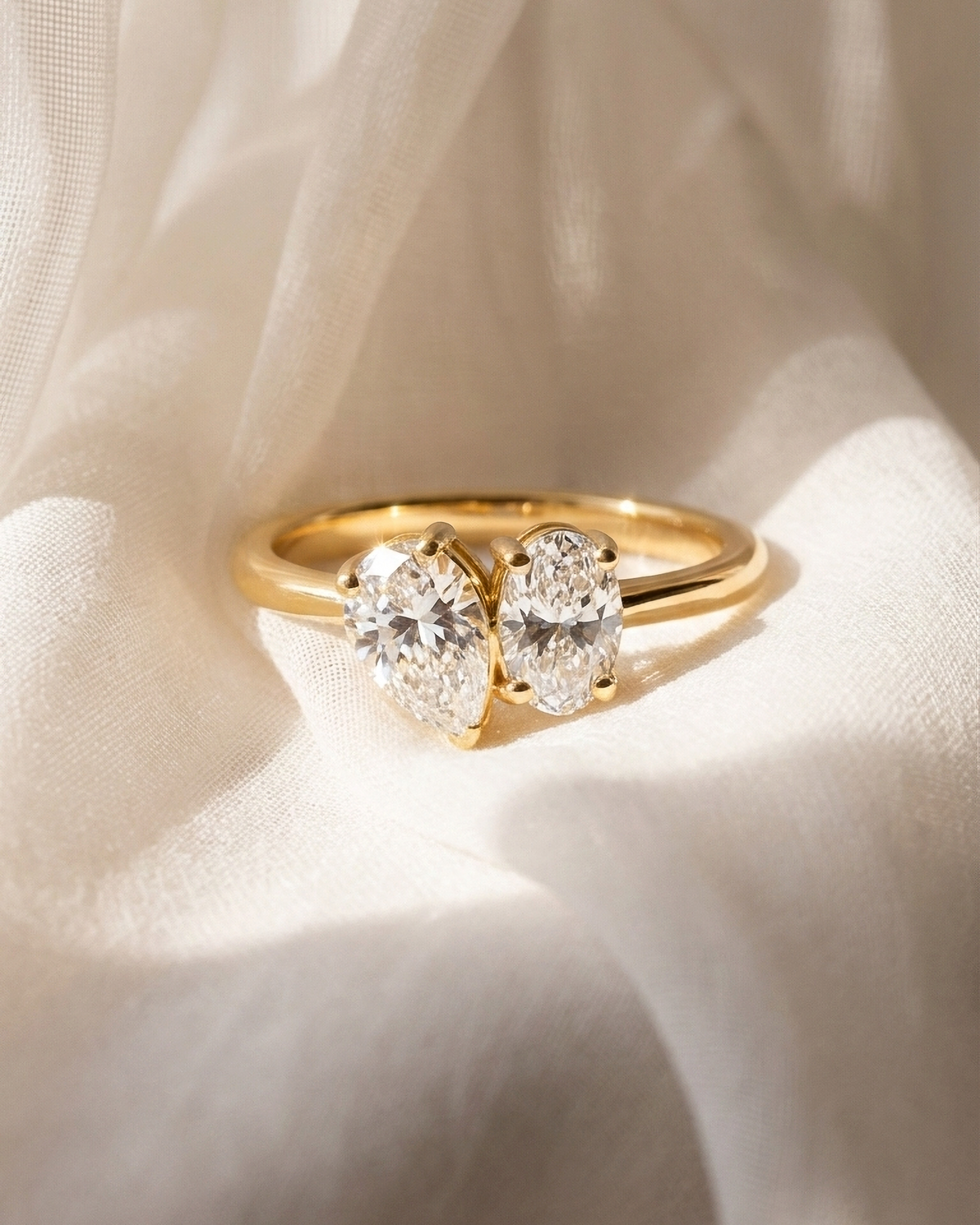Toi et Moi Pear Shape & Oval Cut Diamond Ring | 1.20tw