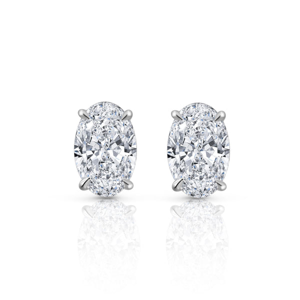 Oval Diamond Stud Earrings | 4.02tw