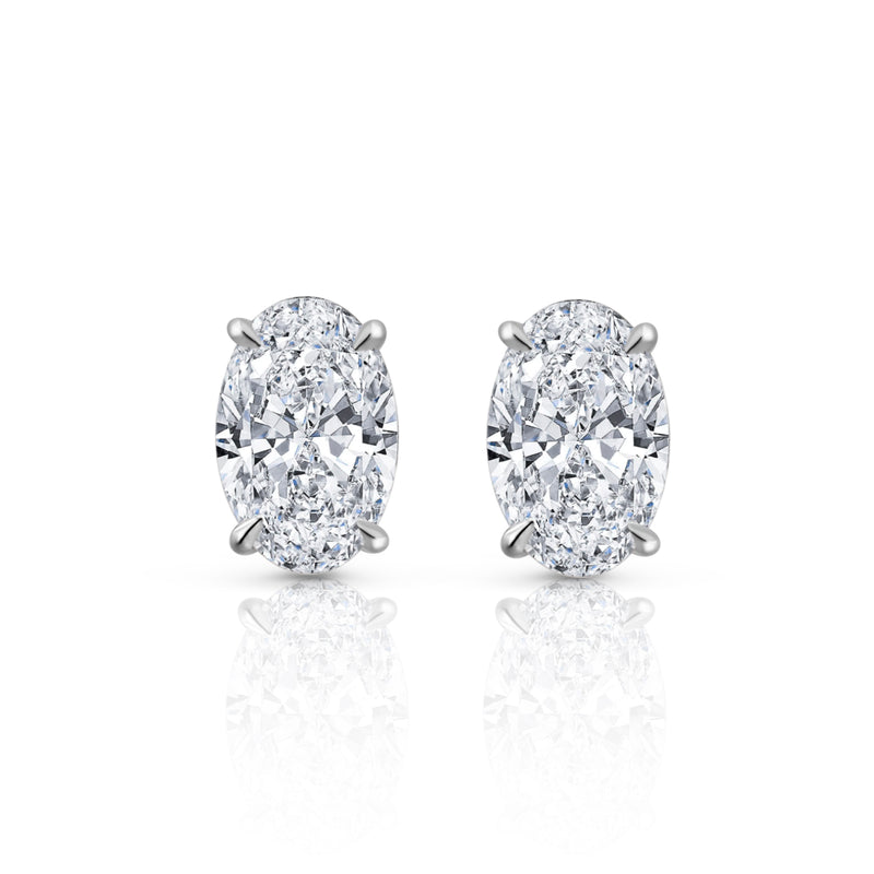 Oval Diamond Stud Earrings | 4.02tw