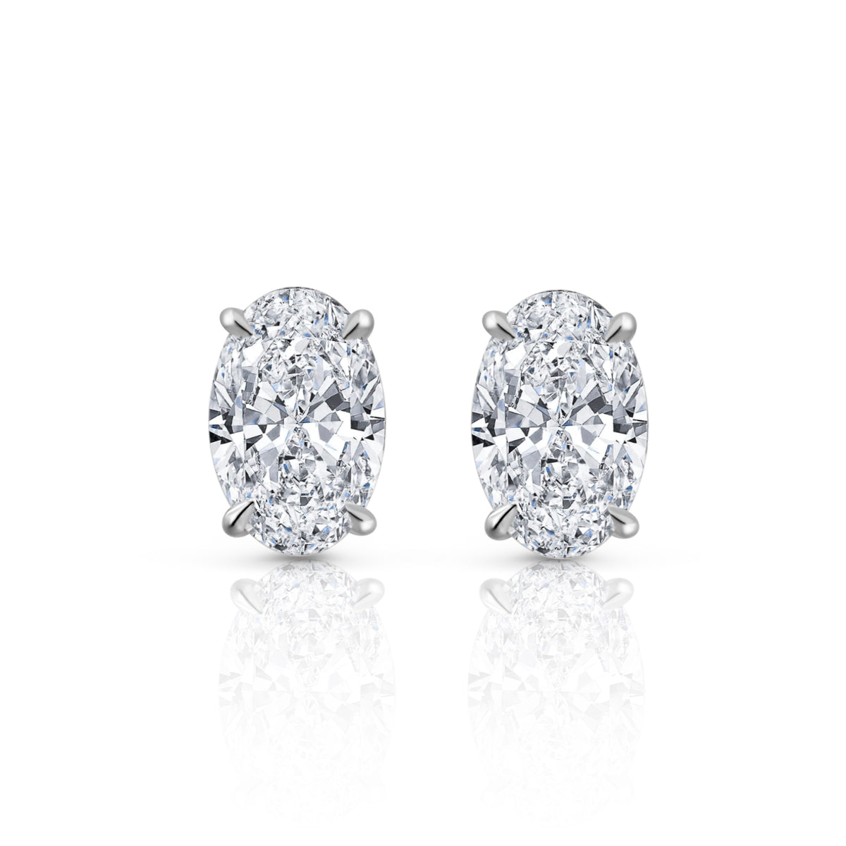 Oval Diamond Stud Earrings | 4.02tw