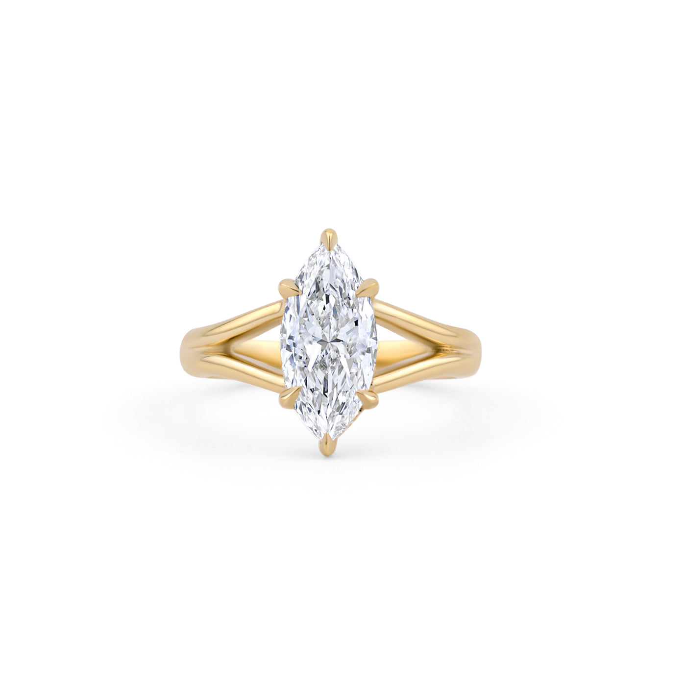 Marquise Diamond Split Shank Solitaire Engagement Ring | 2.02ct