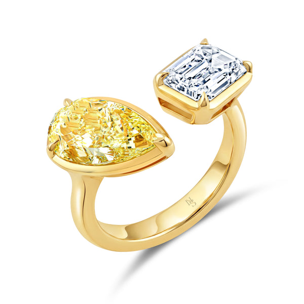 Bezel Set Fancy Yellow Diamond Ring | 5.05tw