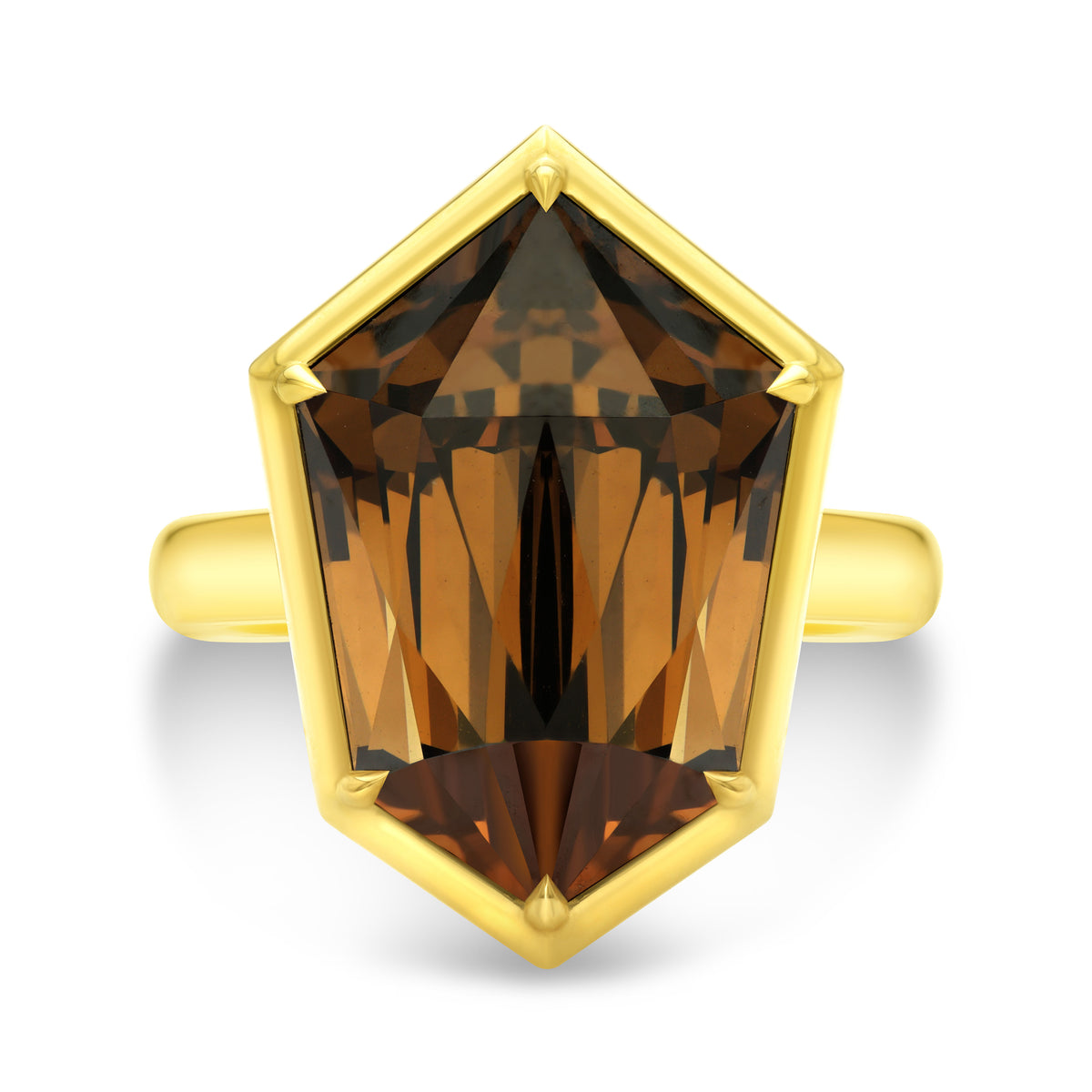 Kite Shape Fancy Dark Orange Brown Diamond Ring | 10.97ct