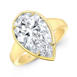 Bezel Set Pear Shape Diamond Ring | 5.04ct