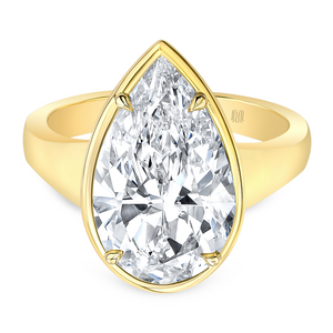 Bezel Set Pear Shape Diamond Ring | 5.04ct