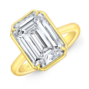 Bezel Set Emerald Cut Diamond Ring | 5.60ct