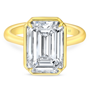 Bezel Set Emerald Cut Diamond Ring | 5.60ct