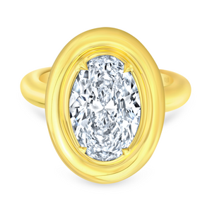 Bezel Set Oval Cut Diamond Ring | 4.01ct