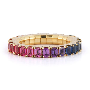 Medium Rainbow Sapphire Stretch Eternity Band