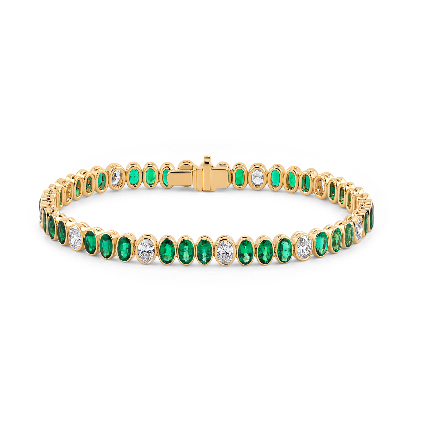 Oval Emerald & Diamond Bracelet | 10.70tw
