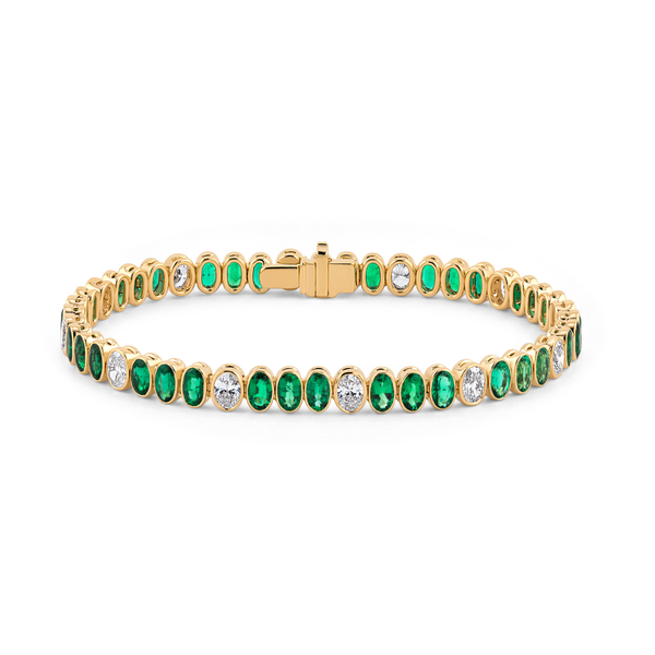 Oval Emerald & Diamond Bracelet | 10.70tw