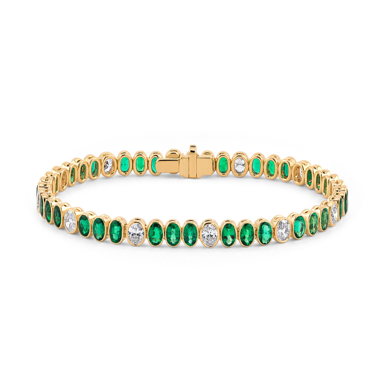 Oval Emerald & Diamond Bracelet | 10.70tw