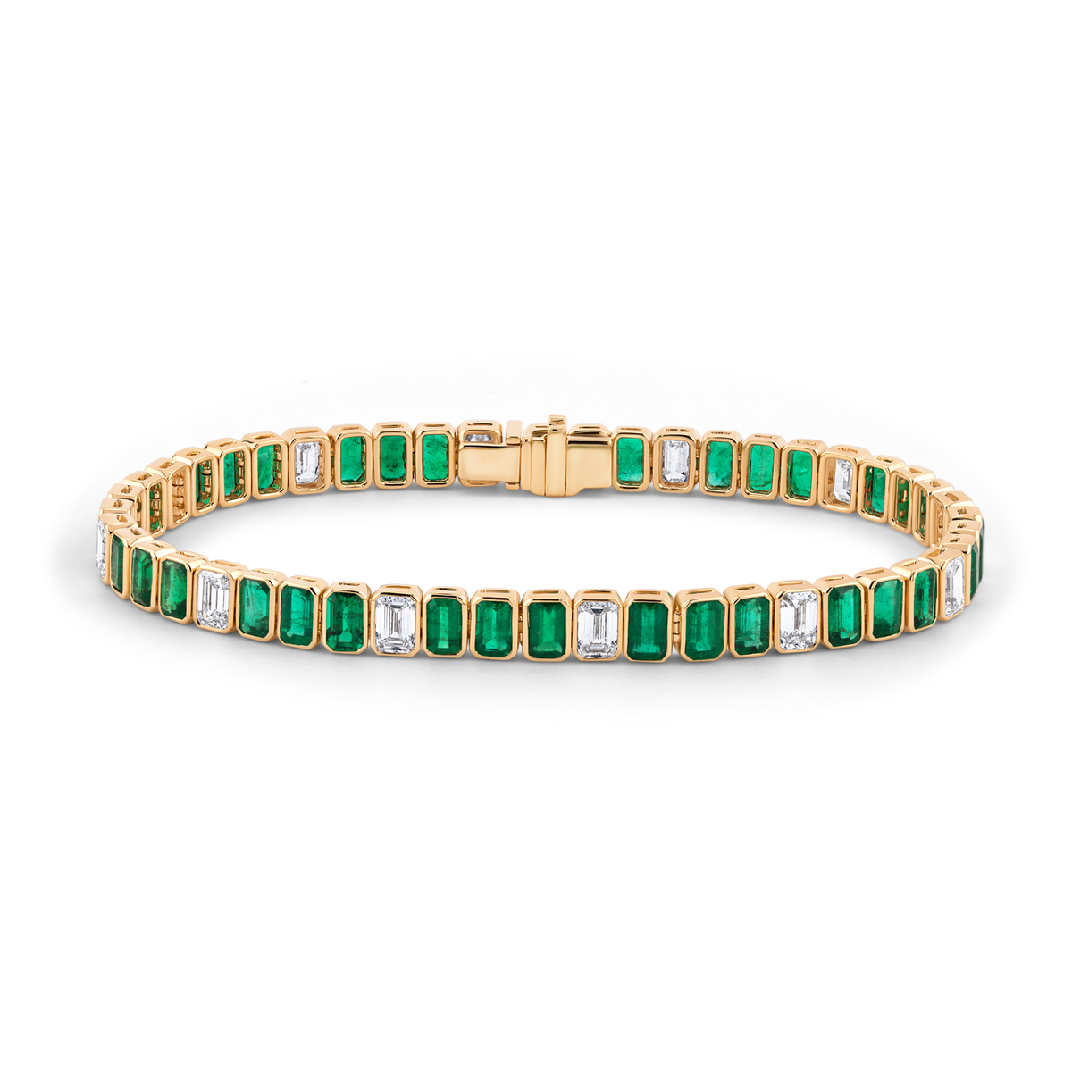 Emerald Cut Emerald & Diamond Bracelet | 13.63tw